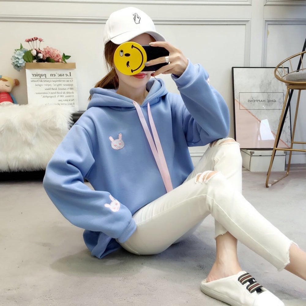 Rabbit Ear Cotton Hoodie Kawaii Bunny Sweatshirt